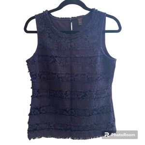 J.Crew Navy Lace Boucle Top